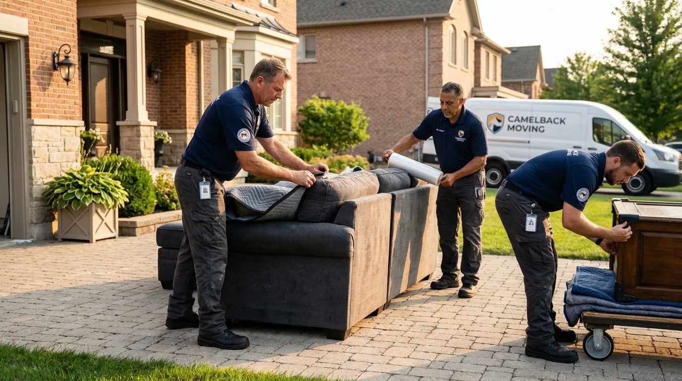Large estate moving crew wrapping furniture in Show Low, AZ