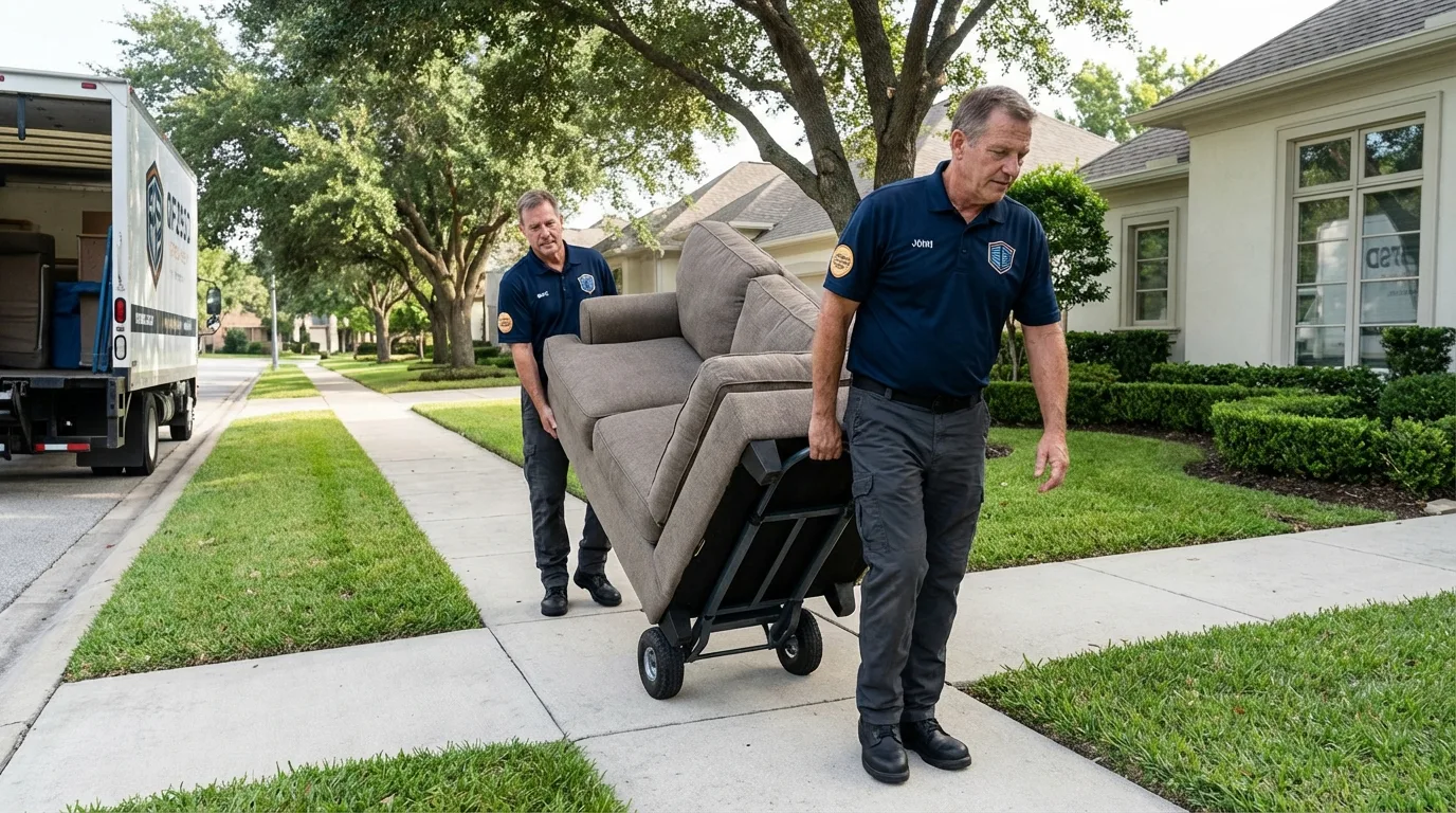 Local residential moving crew loading furniture in Show Low, AZ