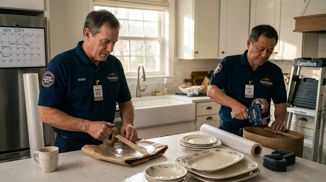Professional crew packing kitchen dishware in Show Low, AZ