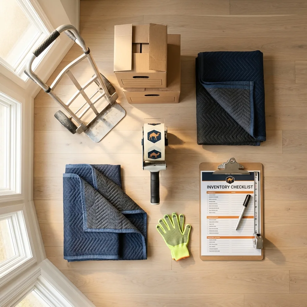 Professional moving supplies and packing materials layout for Show Low residential relocations