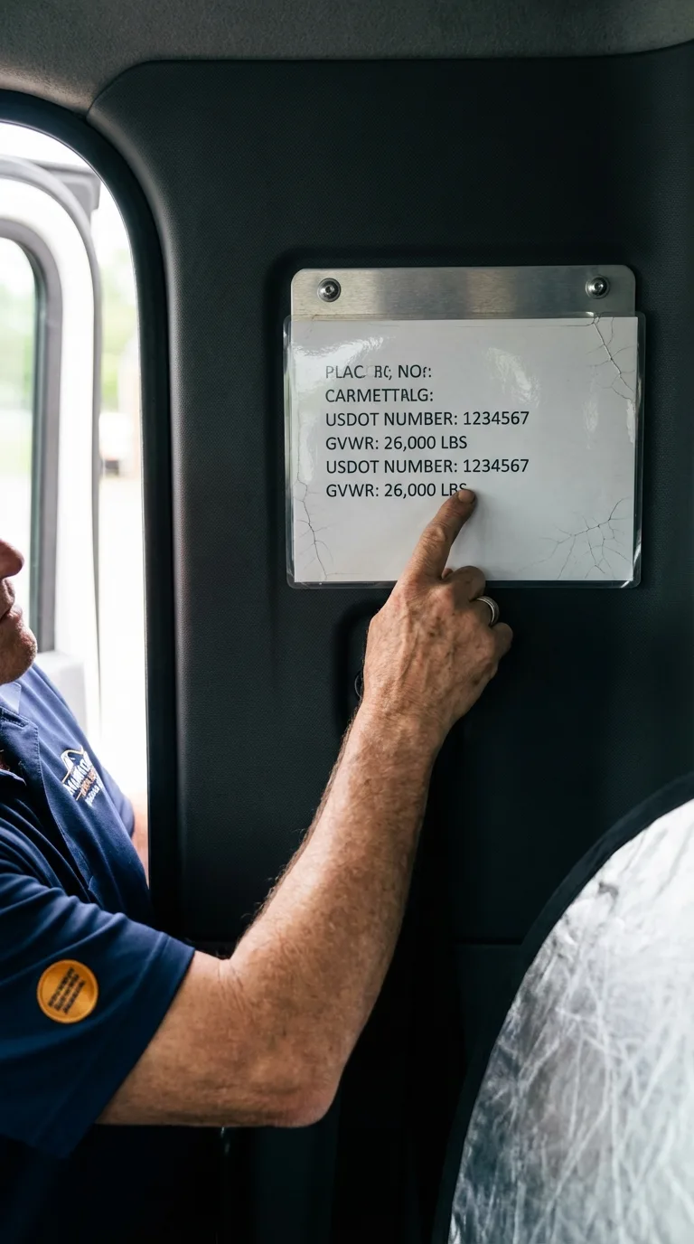 USDOT licensing placard verification in Show Low